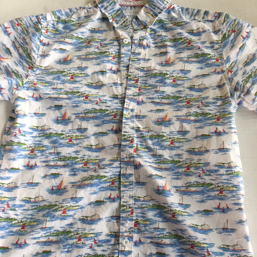 Denim & Flower Men's Slim Fit Button Shirt, Small